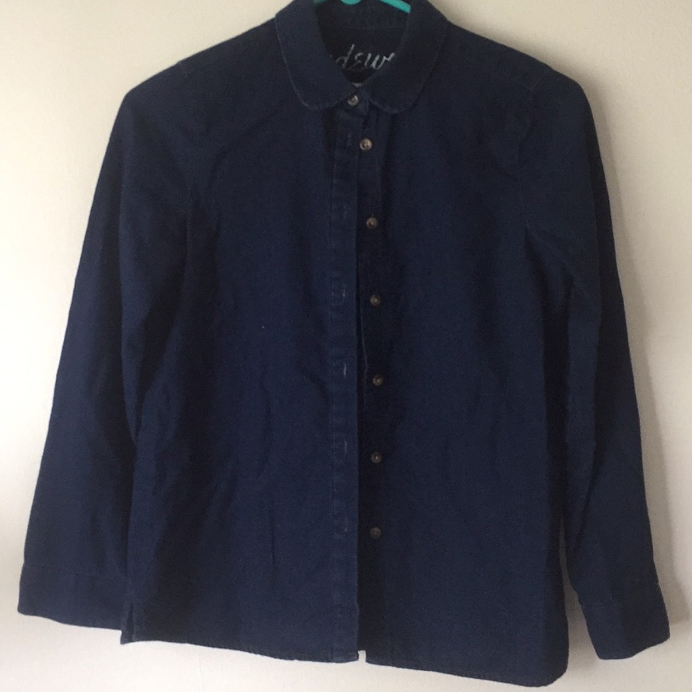 Madewell Indigo Denim Peter Pan Collar Shirt
